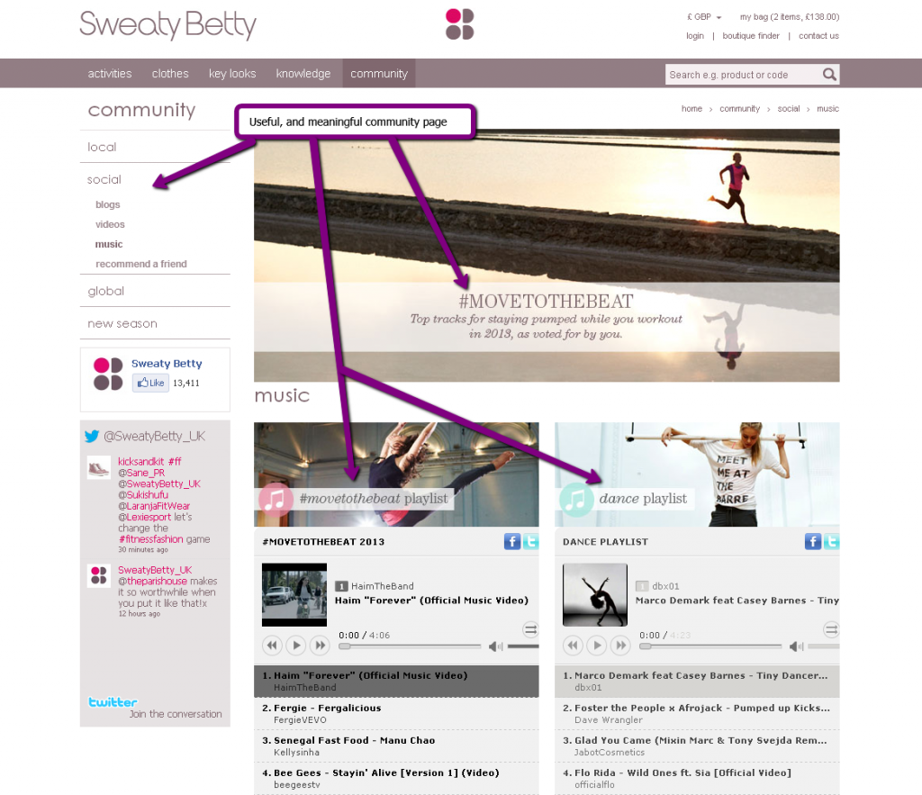Sweaty Betty Community Page