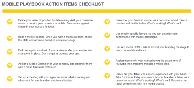 The Mobile Playbook Action Checklist