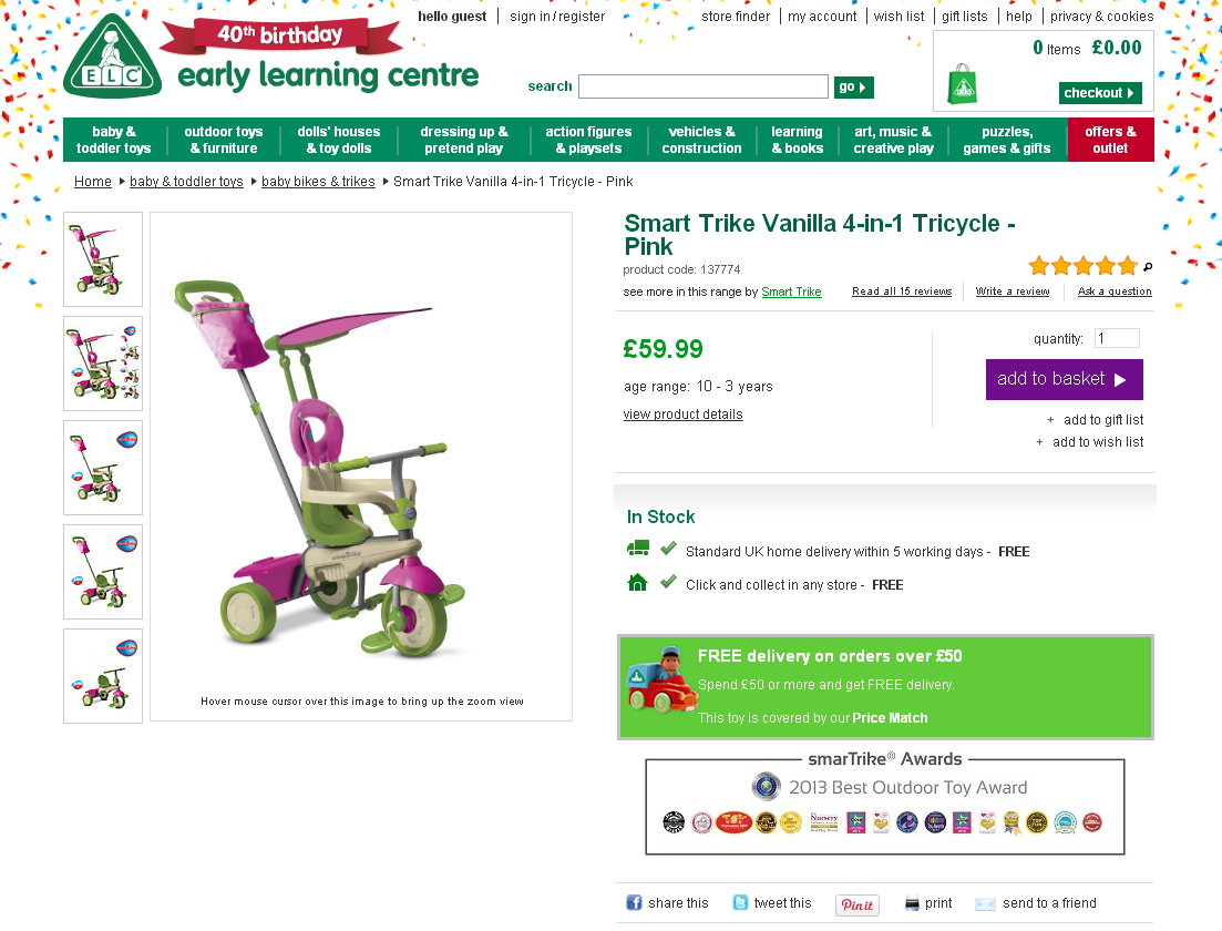Early Learning Centre Product Page