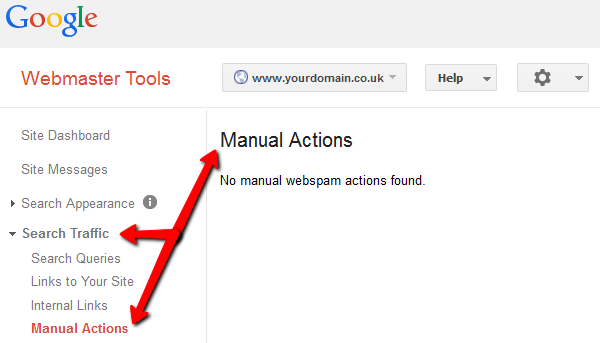 Webmaster Tools Manual Action
